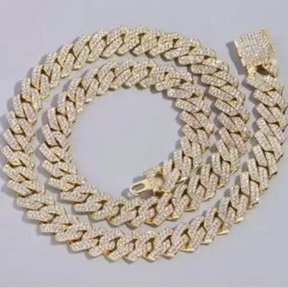 Cuban Link Chain For Mens Women Iced Out Necklace 18